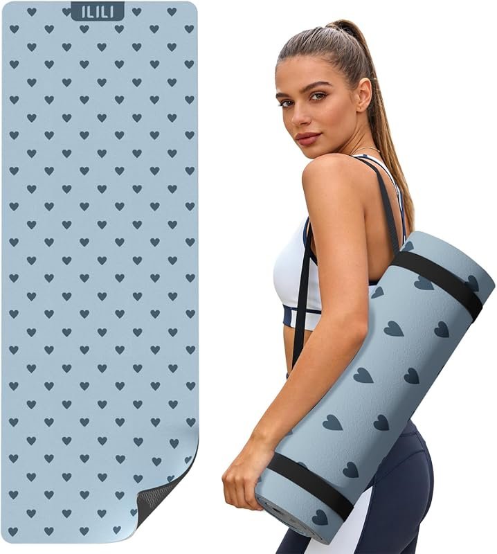 ILILI Suede TPE Yoga Mat 10mm Extra Thick 76x28 Inches Long Exercise M