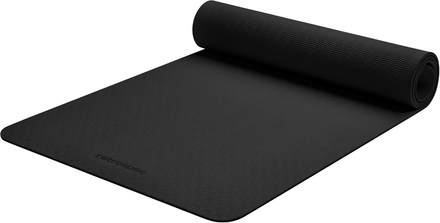 Retrospec Zuma 6mm Non-Slip TPE Yoga Mat with Carrying Strap for Pilat