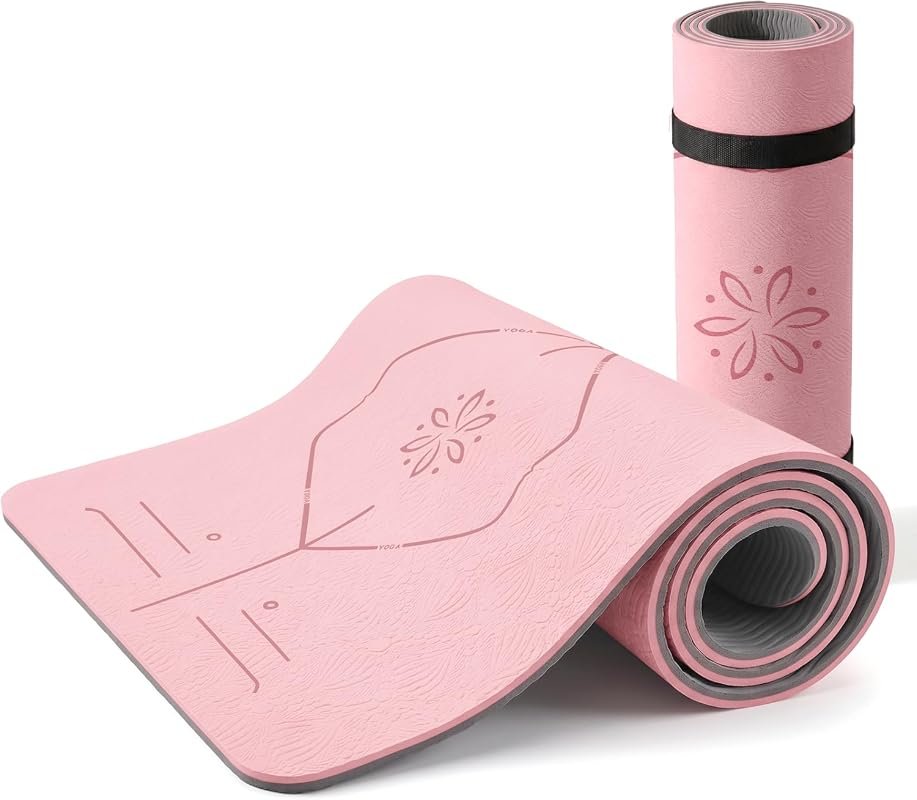 Extra Thick 10mm TPE Yoga Mat Non-Slip Exercise Mat with Joint Support