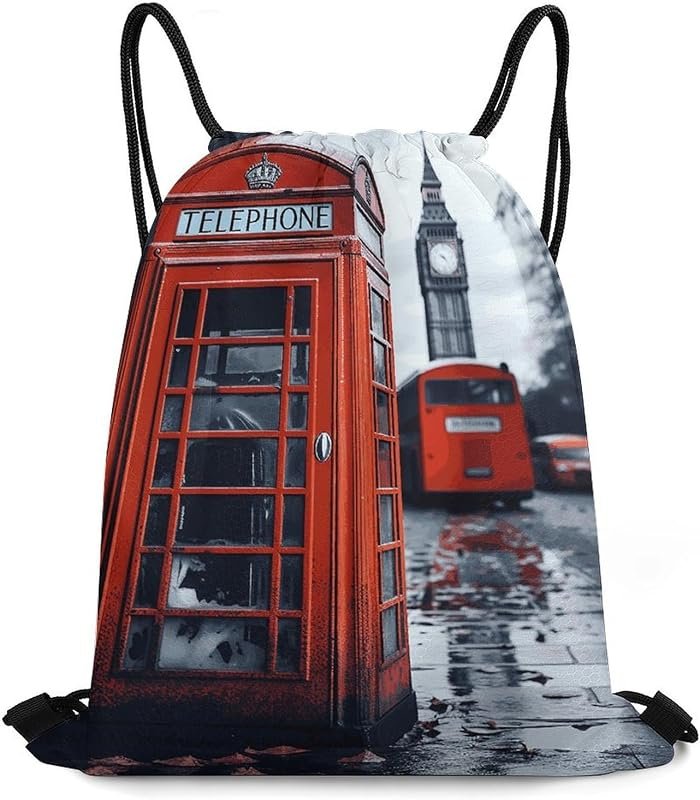 London Telephone Drawstring Backpack