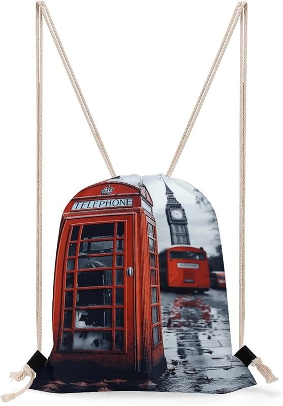 London Telephone Drawstring Backpack