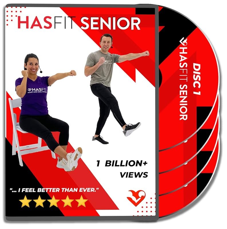 HASfit Senior Exercises DVD: 4-Disc Set Featuring 16 Seated Workouts f