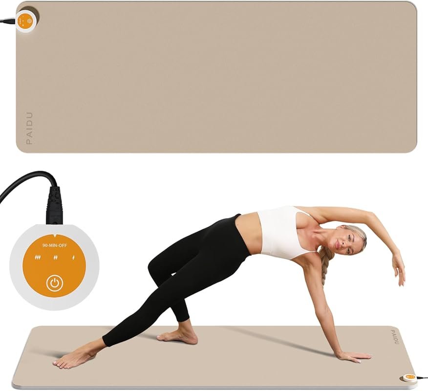 PAIDU Extra Large Anti Slip Electric Heating Yoga Mat for Comfortable 