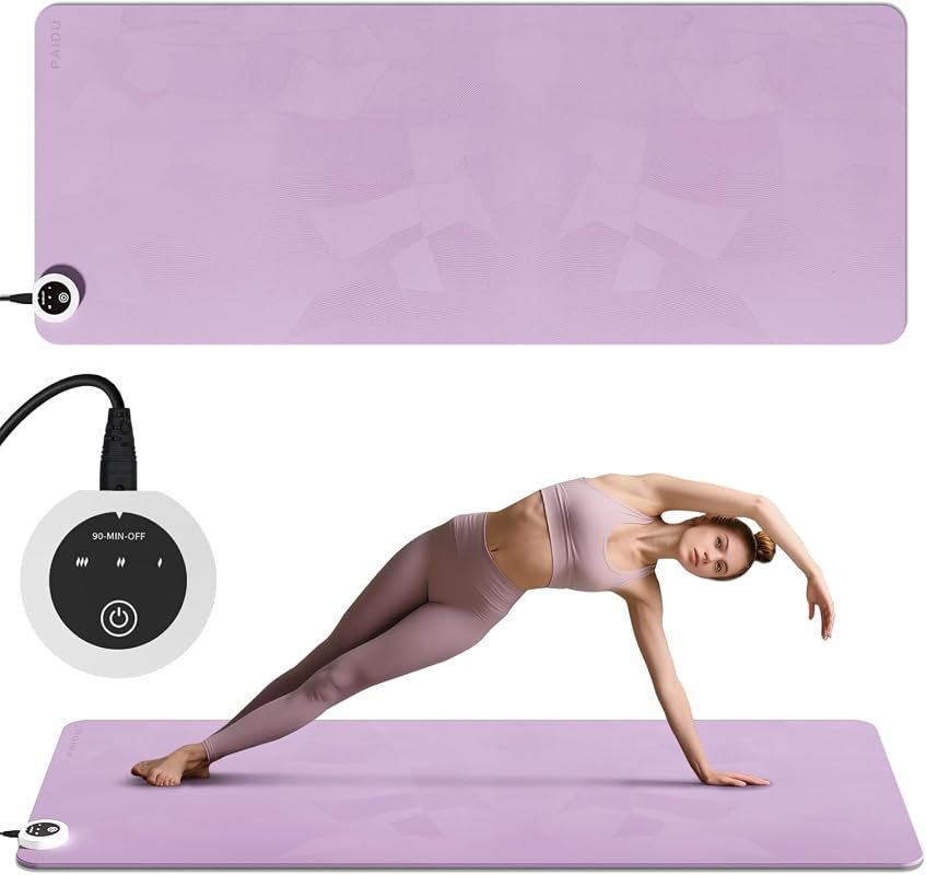PAIDU Extra Large Anti Slip Electric Heating Yoga Mat for Comfortable 