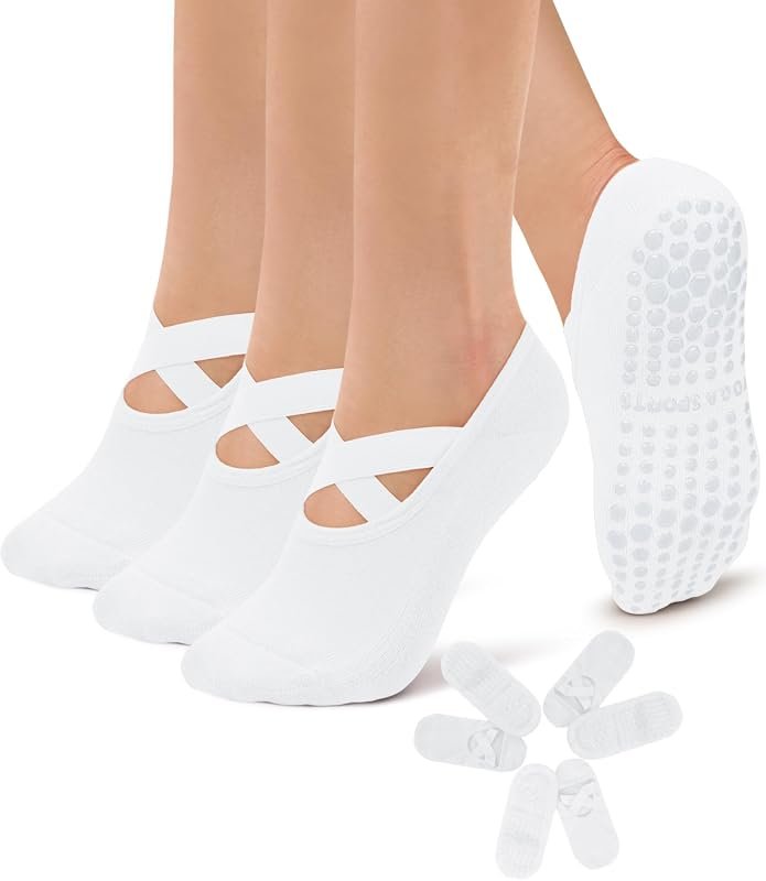 Diu Life Non-Slip Pilates Yoga Socks with Grips for Women Perfect for