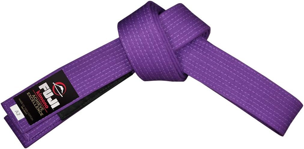 FUJI Durable Cotton Brazilian Jiu Jitsu Belt with Traditional Ranking 