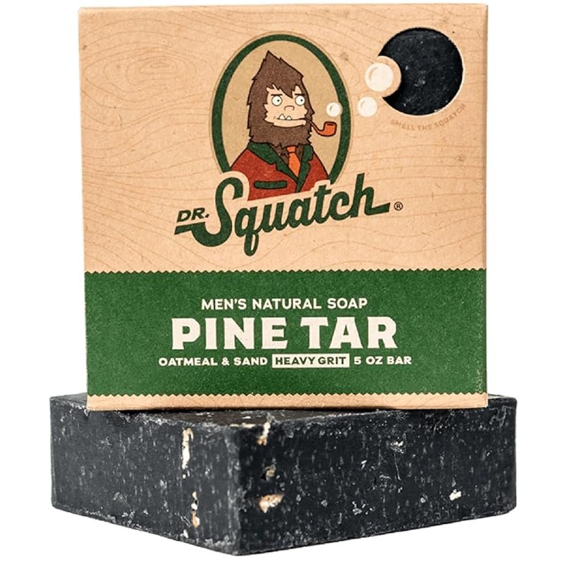 Dr Squatch All Natural Heavy Grit Bar Soap for Men Exfoliating Pine Ta