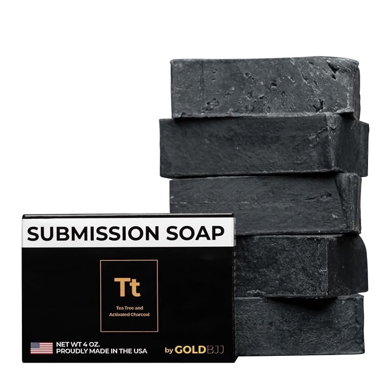 Gold BJJ Submission Soap Activated Charcoal Tea Tree Oil Bar for Grapp