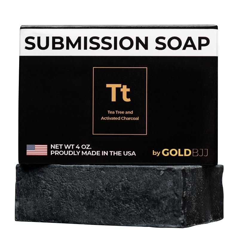 Gold BJJ Submission Soap Activated Charcoal Tea Tree Oil Bar for Jiu J