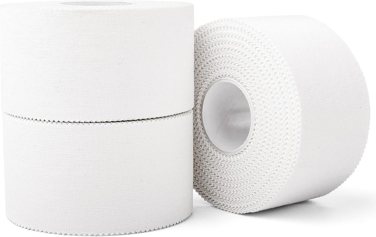 White Athletic Sports Tape 3 Pack, Extra Strong Easy Tear Residue Free