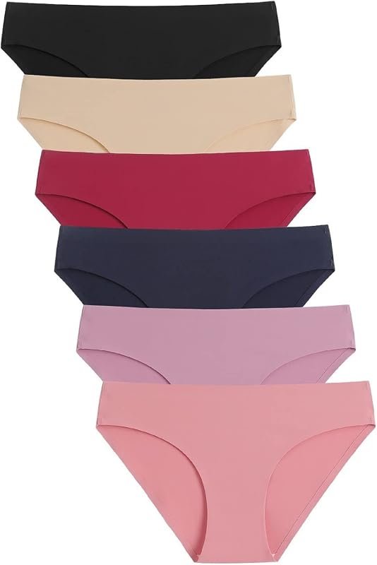 Caterlove Women's Seamless Underwear, Comfortable No Show Bikini Panti