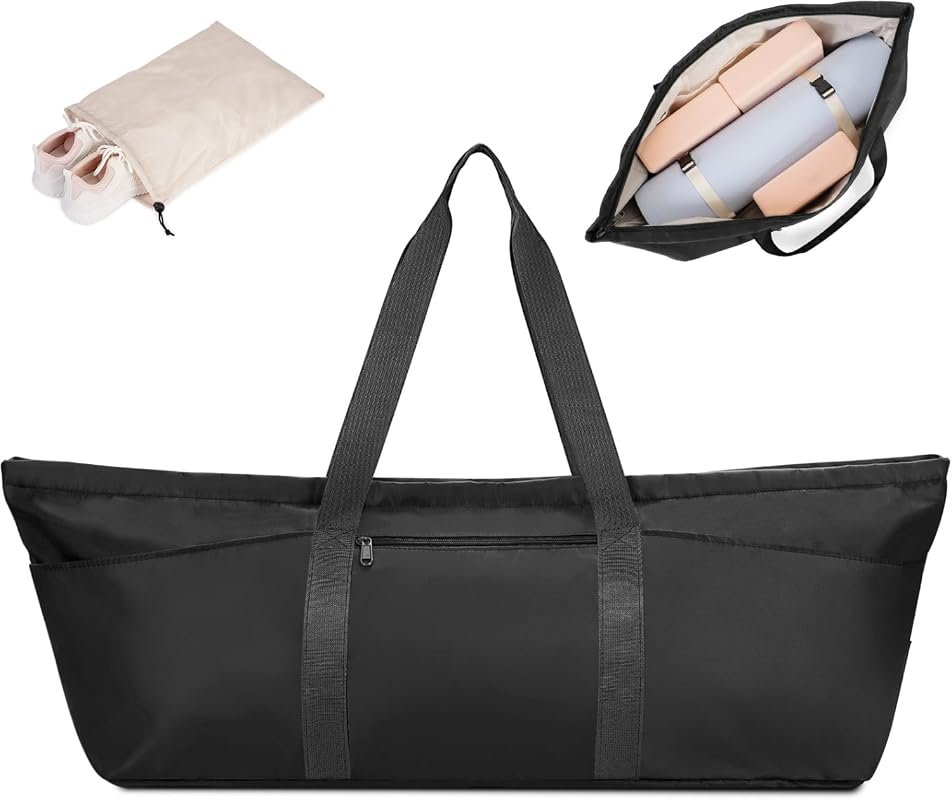 Sportsnew Large Yoga Mat Bag with Trolley Sleeve, Gym Carrier, Shoe Co