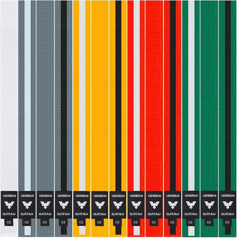 Elite Sports Kids Brazilian Jiu Jitsu Belt With Ranking Stripes Preshr
