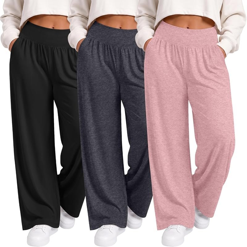 Neer 3 Pack Women Plus Size Yoga Pants Comfortable High Waisted Workou