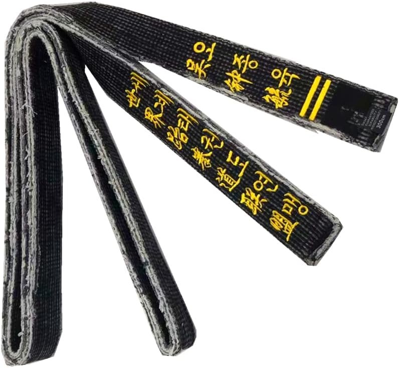 Custom Embroidery Black Belt for Martial Arts Taekwondo Karate Vintage