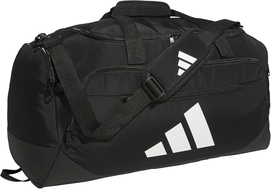 adidas Defender Duffel Bag in Black, Designed for Sports, Travel, and 