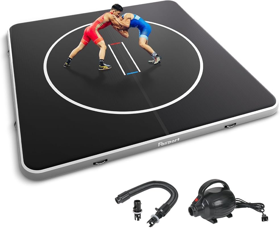 FBSPORT Inflatable PVC Wrestling Mat and Foldable Gymnastics Training