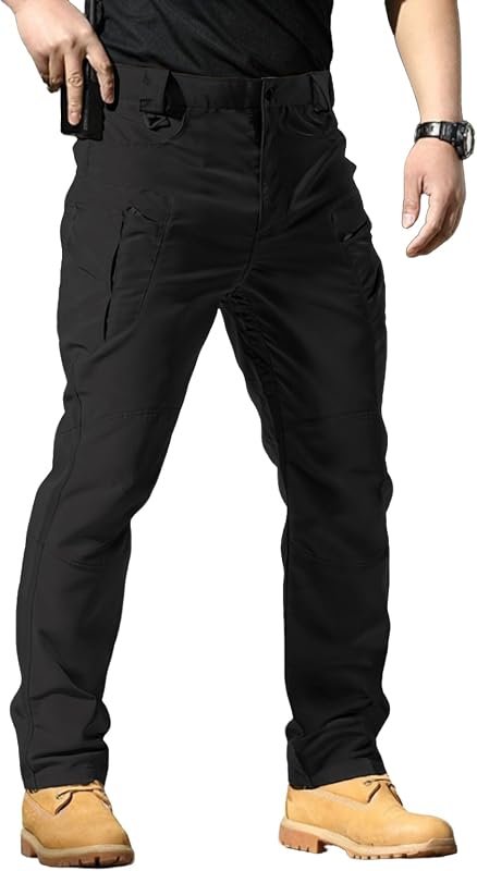 Men's Stretch Tactical Pants Waterproof Ripstop Cargo Trousers for Lig
