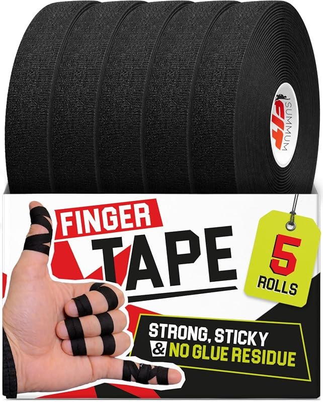Black BJJ Finger Tape - Durable, Sweat-Resistant Athletic Tape for Mar
