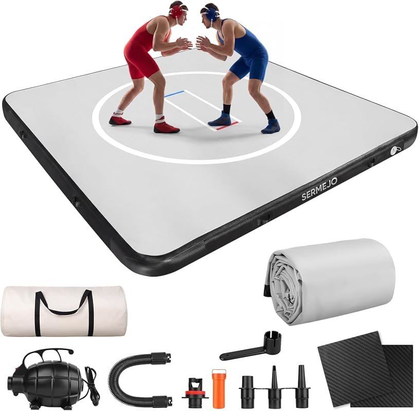 Portable Inflatable 4-Inch Thick Wrestling Mat and Jiu Jitsu Training