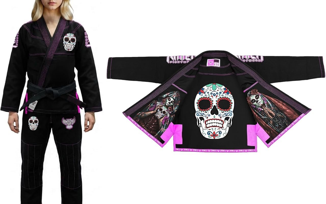 Women's La Calavera Catrina Premium Brazilian Jiu Jitsu Gi Black F1 - 