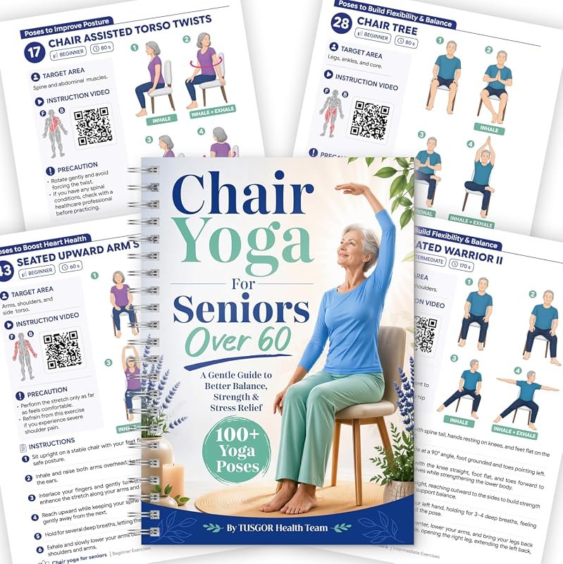 Chair Yoga for Seniors Over 60: Large Print Illustrated Exercise Book 