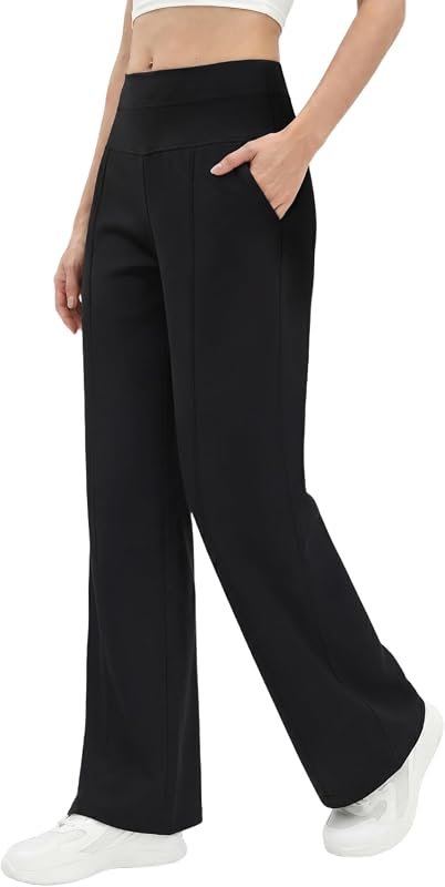 Womens High Waist Wide Leg Yoga Pants
