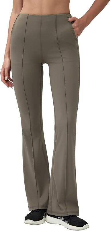 AARYA Women's 32 Inch Tall Flare Leggings, Comfortable High Waisted Yo