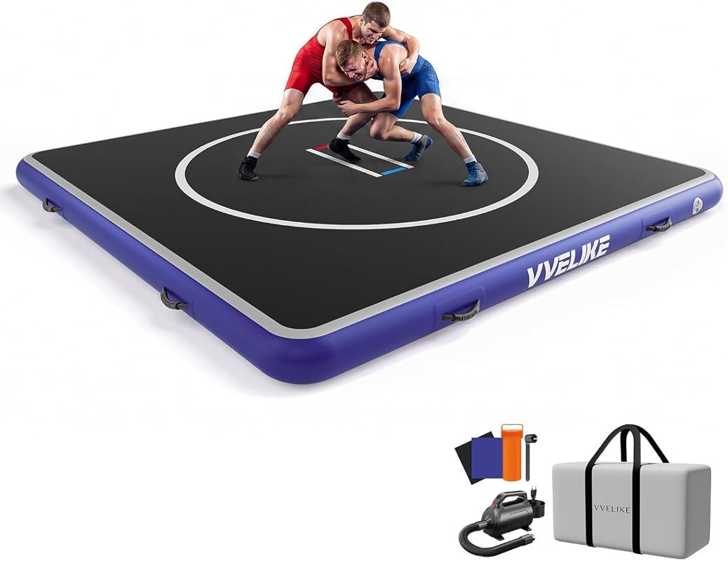 Portable 4-Inch Thick PVC Inflatable Wrestling Mat for Martial Arts Ho