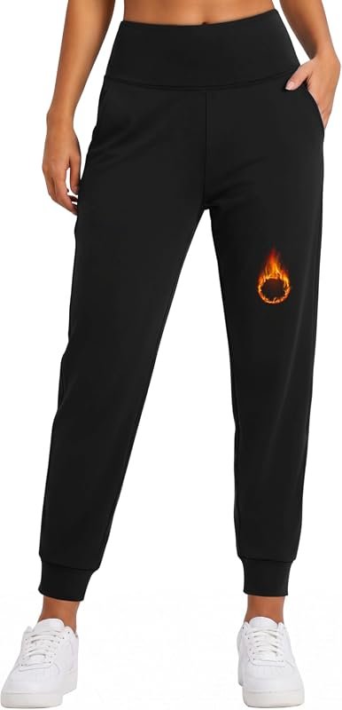 Comfortable Women's Fleece Lined Joggers Featuring Deep Pockets and Wa