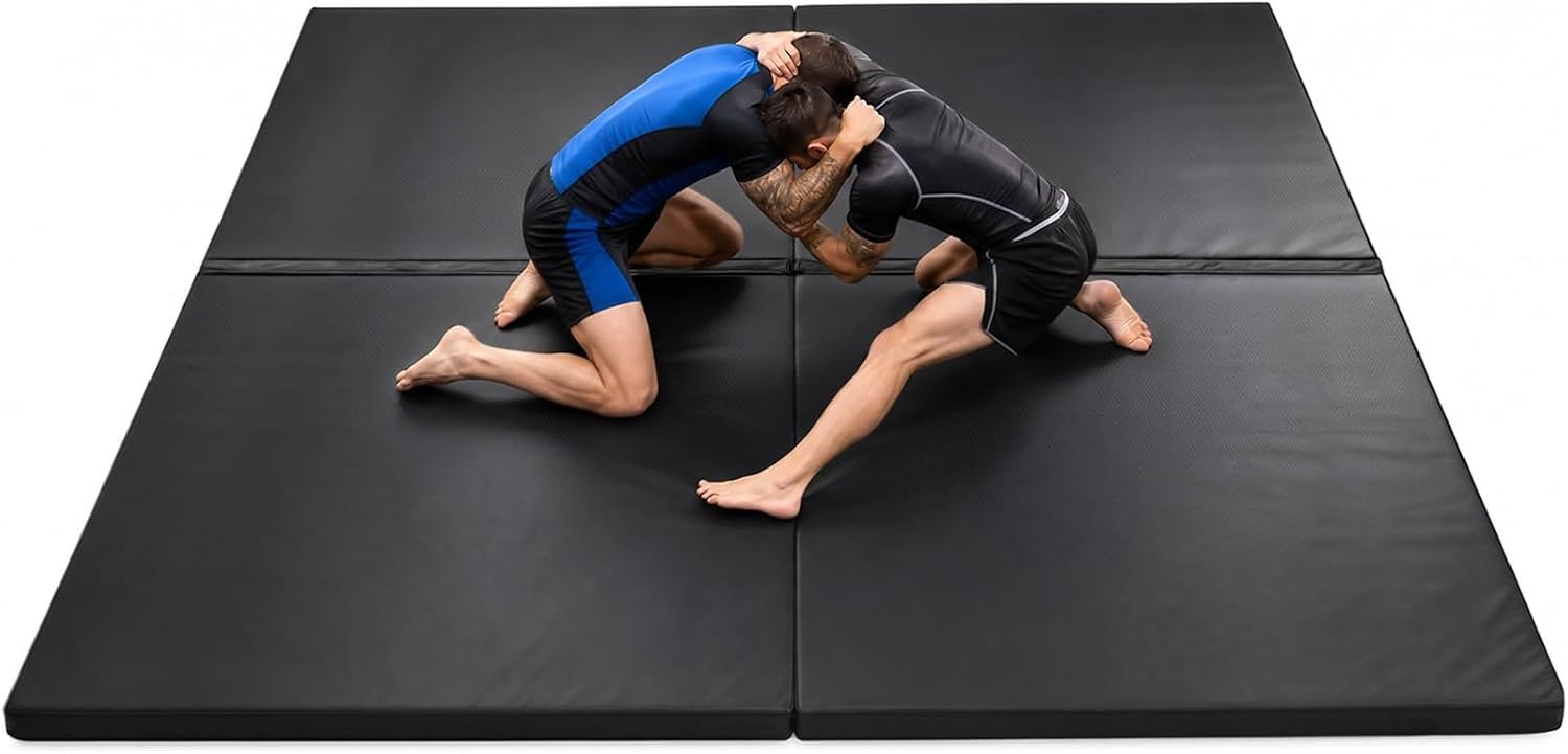 Durable 10x10 Feet 2-in-1 Split Foam Wrestling Mats for Home Judo and